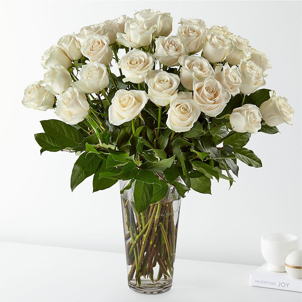 Long Stem White Rose Bouquet – Love Blossoms, Easton PA