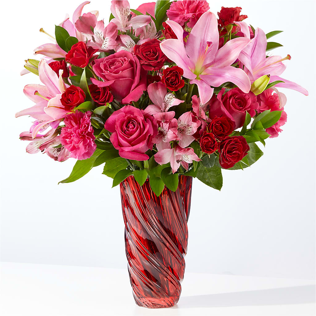 In Love Bouquet with Luxe Swirl Vase – Love Blossoms, Easton PA