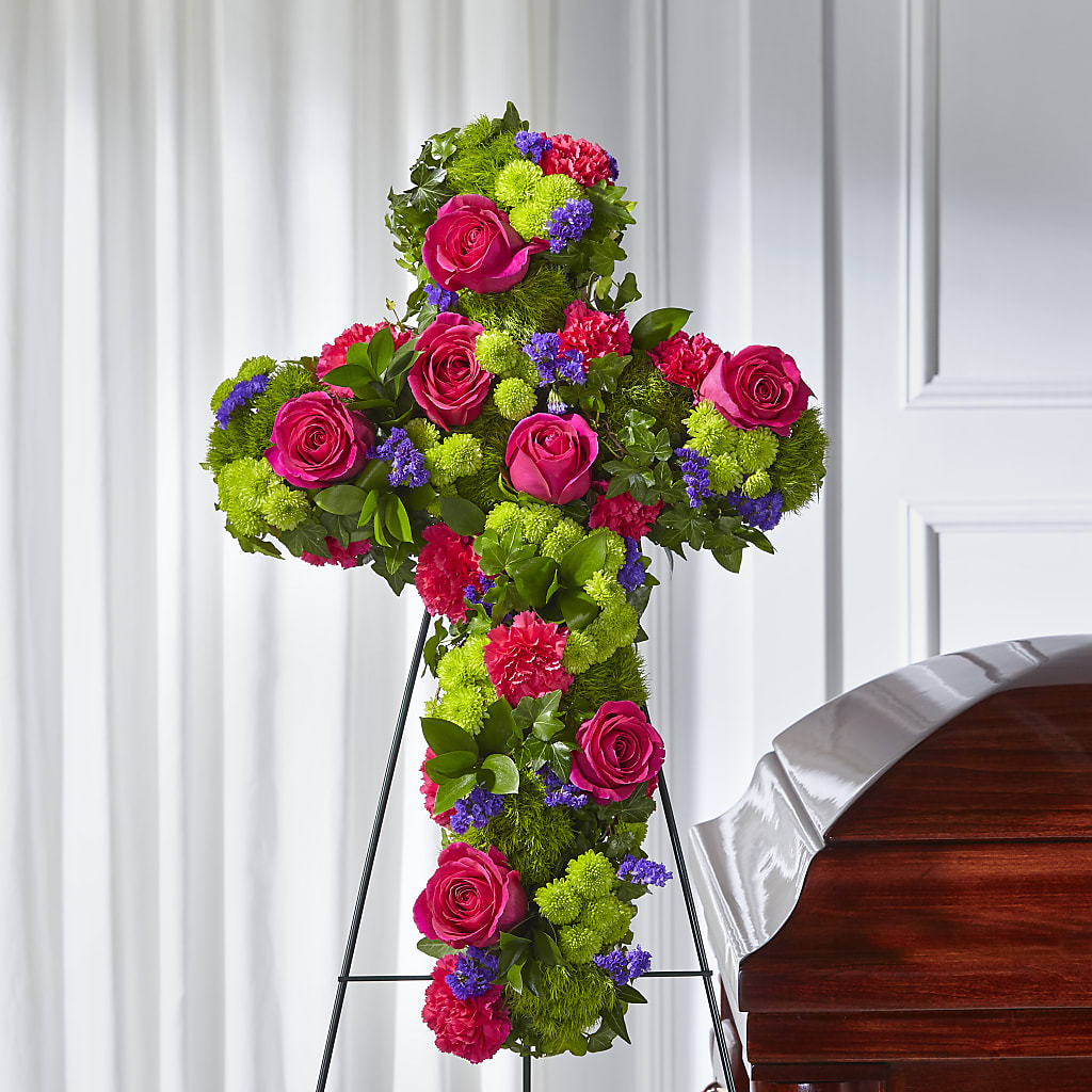 Tribute Rose Floral Cross – Love Blossoms, Easton PA
