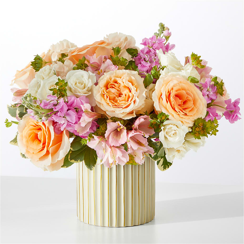 Paradise Bouquet with Ivory Vase – Love Blossoms, Easton PA