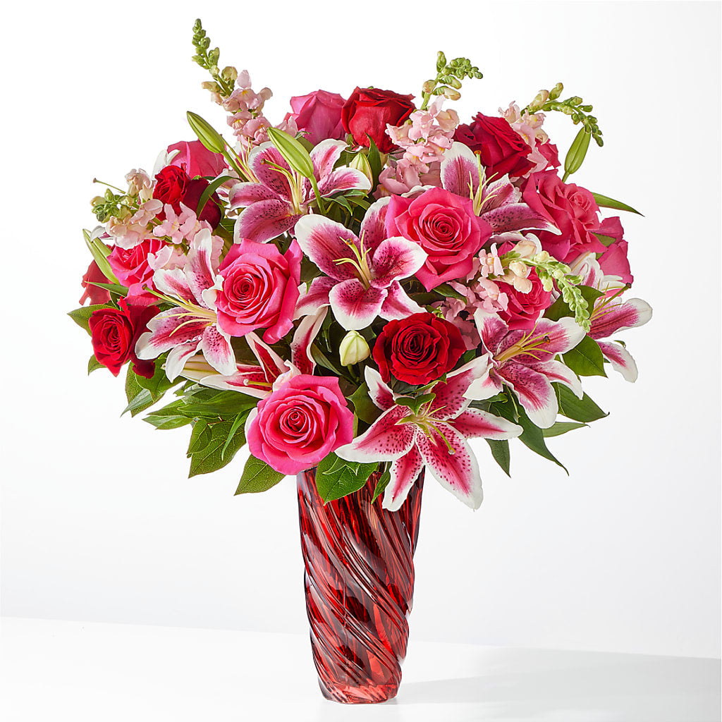 Always You Bouquet with Luxe Swirl Vase – Love Blossoms, Easton PA