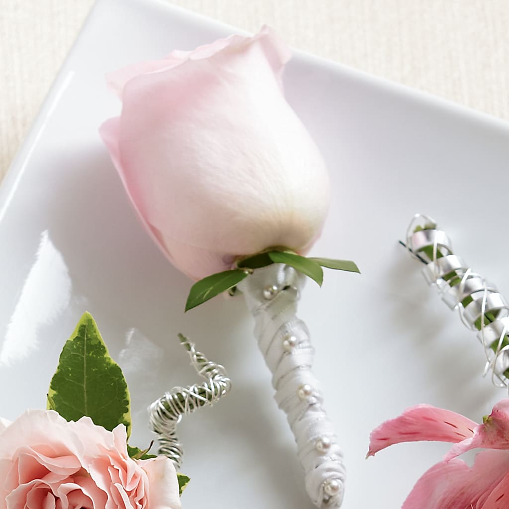 Pink Rose Boutonniere – Love Blossoms, Easton PA