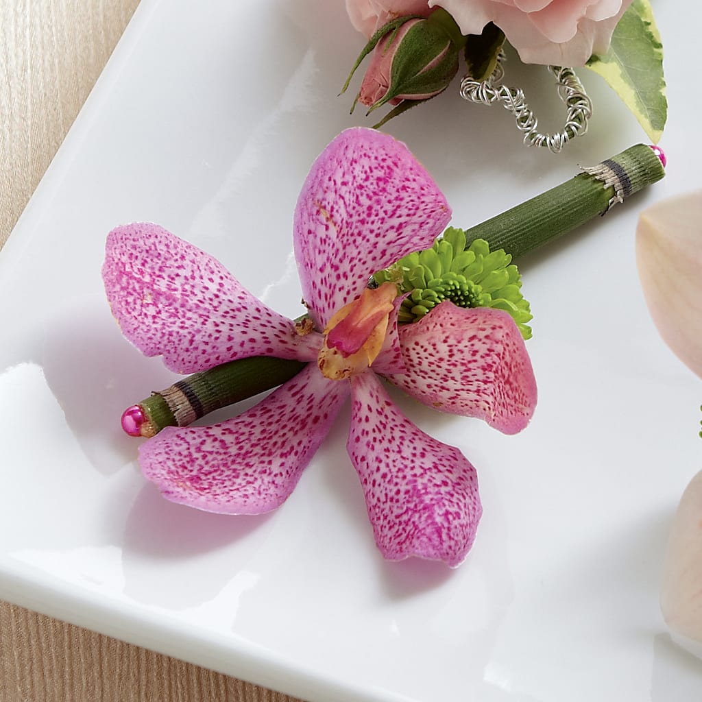 Pink Mokara Boutonniere – Love Blossoms, Easton PA