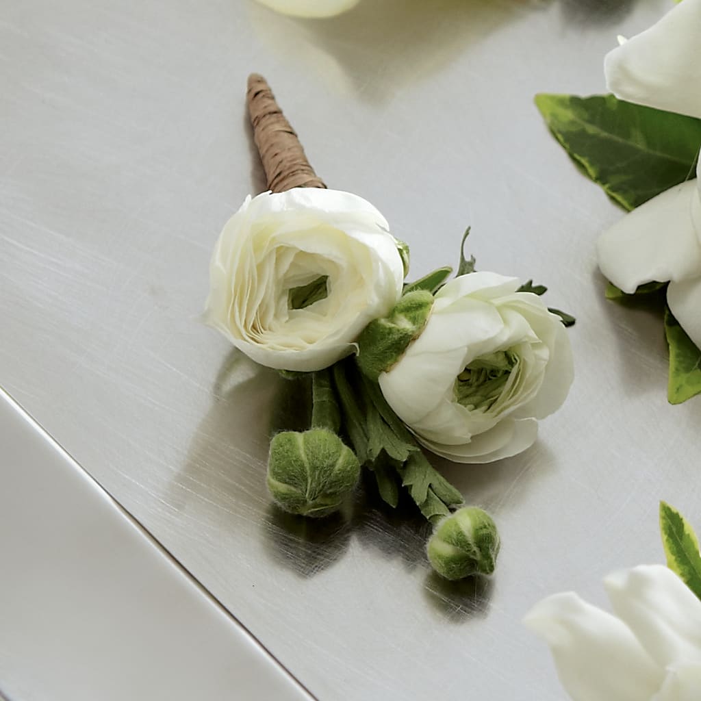 White Ranunculus Boutonniere – Love Blossoms, Easton PA