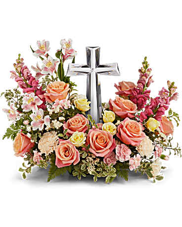 Grace and Glory Crystal Cross Bouquet