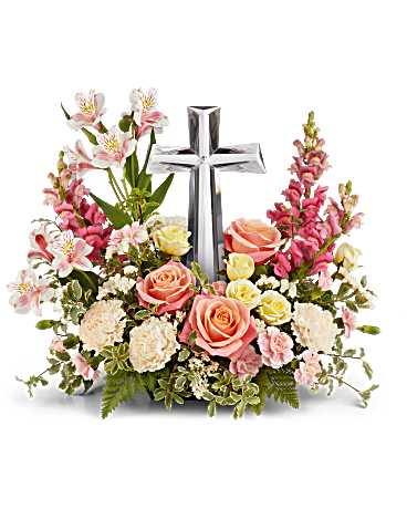 Grace and Glory Crystal Cross Bouquet
