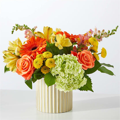 Autumn Sunshine Bouquet with Ivory Vase –  Love Blossoms, Easton PA