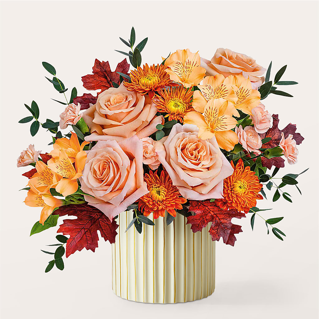 Spiced Latte Bouquet with Ivory Vase –  Love Blossoms, Easton PA