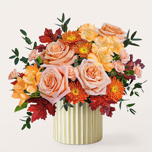 Spiced Latte Bouquet with Ivory Vase –  Love Blossoms, Easton PA