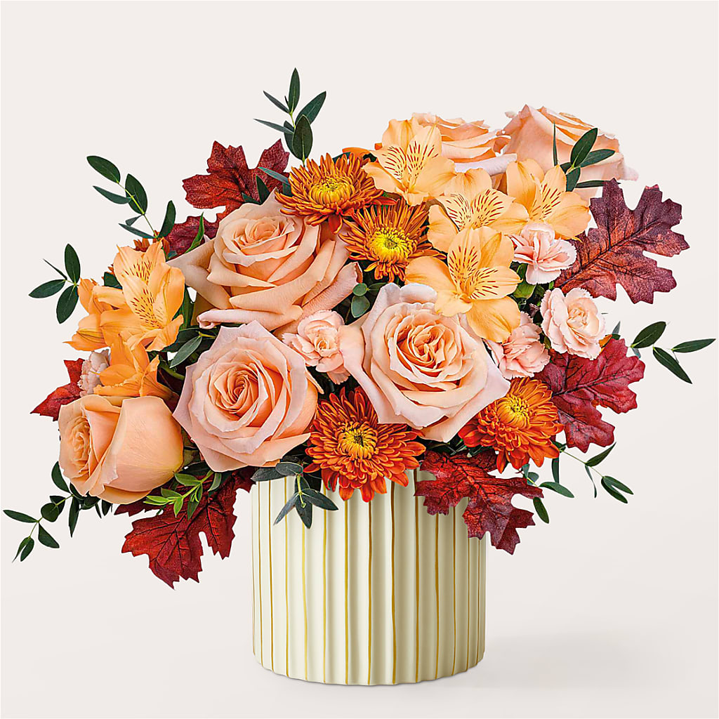 Spiced Latte Bouquet with Ivory Vase –  Love Blossoms, Easton PA