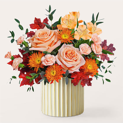 Spiced Latte Bouquet with Ivory Vase –  Love Blossoms, Easton PA