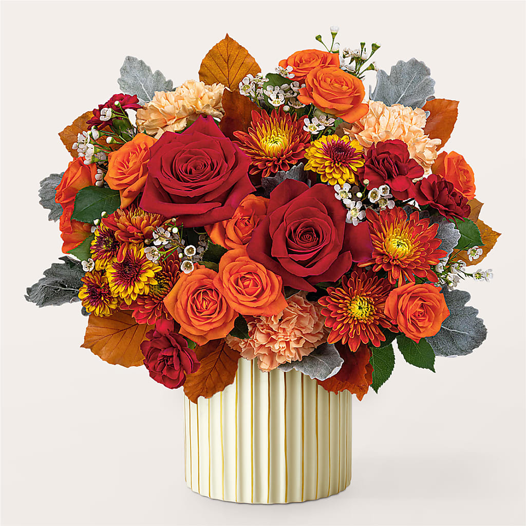 Merlot Bouquet with Ivory Vase –  Love Blossoms, Easton PA